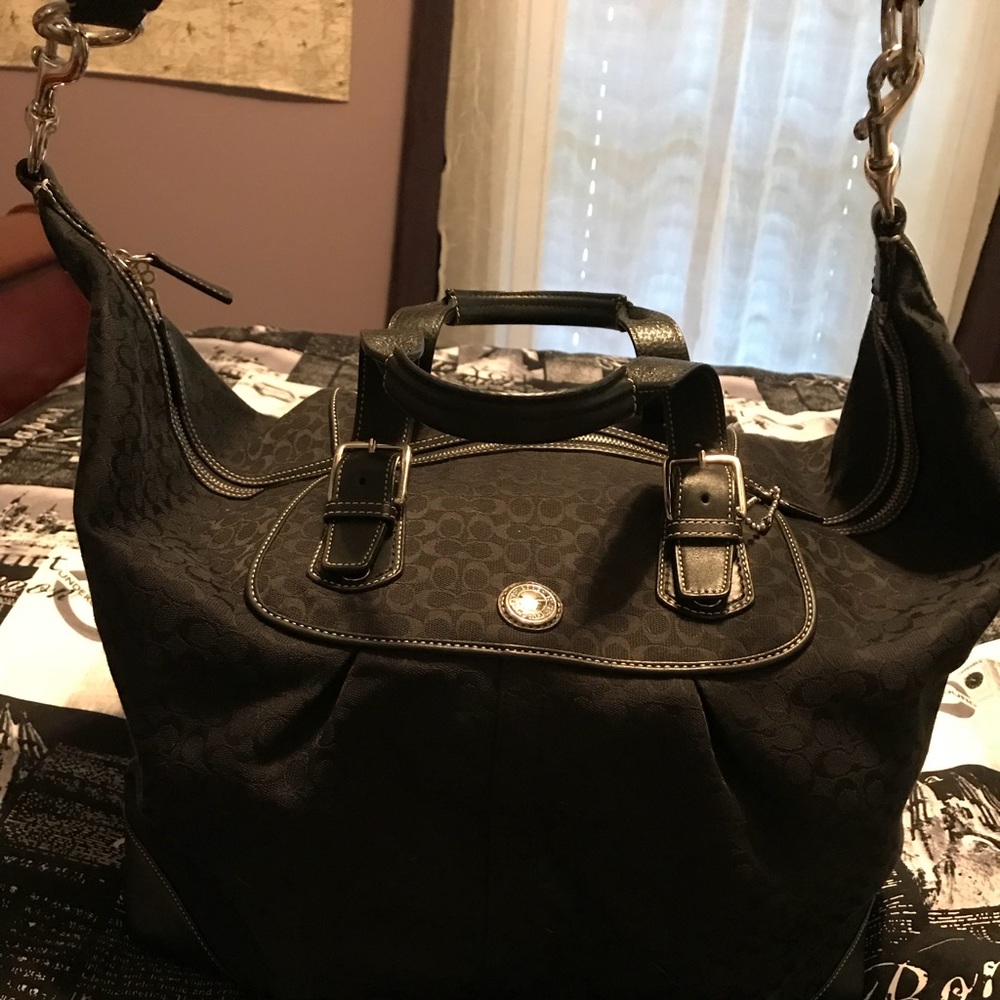 Authentic Coach signature weekender bag